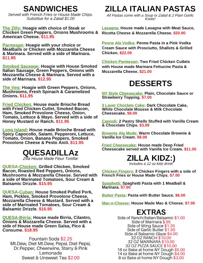 Zilla Pizza APPETIZERS & MORE