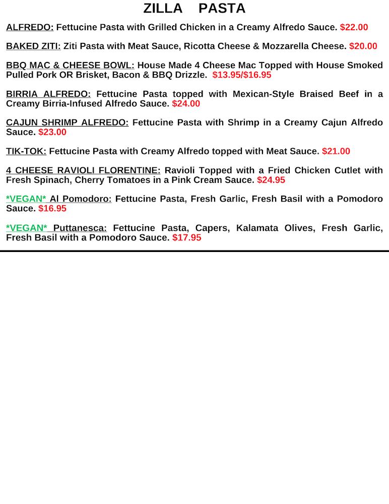 Zilla Pizza Menu image 4